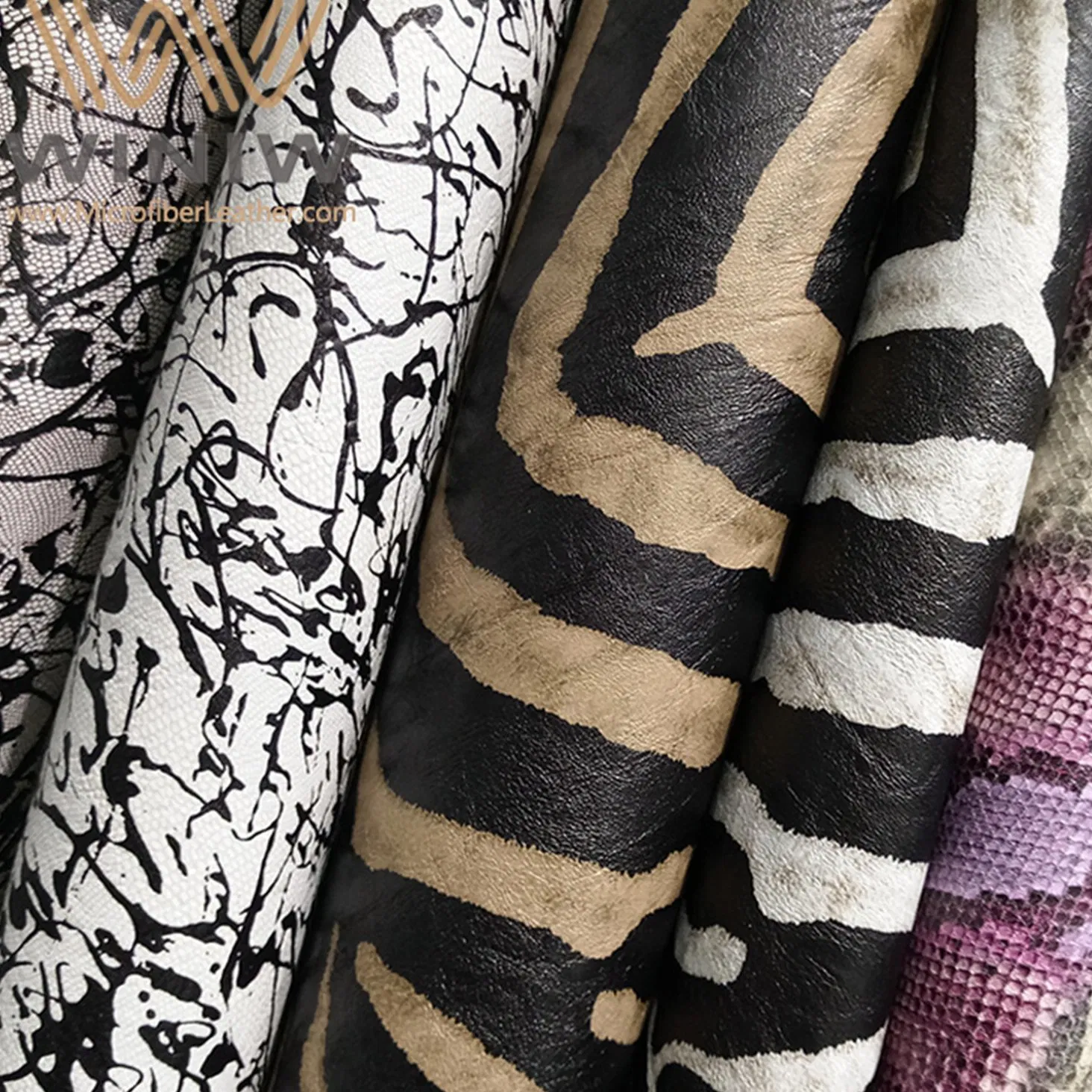 Wholesale Customize Your Printing Color Upholstery Leather Fabric Microfiber Material for Upholstery