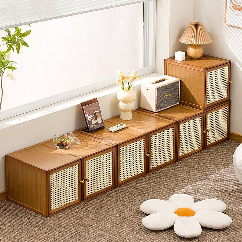 Solid Wood Cube Shelf for Modular Home Storage and Display