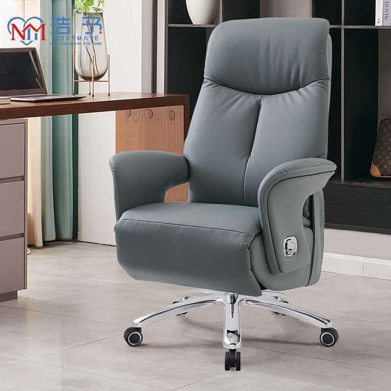 Luxury Leather Upholstery Cloud Seat Electric Office Chair Silent