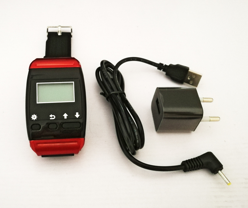 Restaurant Pager Call Bell System Monitor Watch Wrist and 1-Key Transmitter