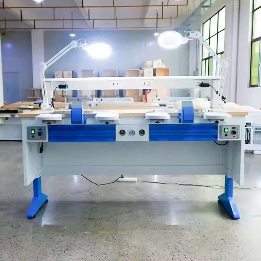 Dental Laboratory Equipment Double Technicians Work Station Integrated Table Workbench