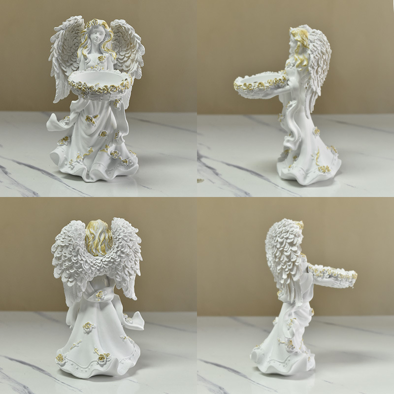 Resin Craft Angel Storage Box Home Decoration Accessories Key Clutter Organizer Decorative Items