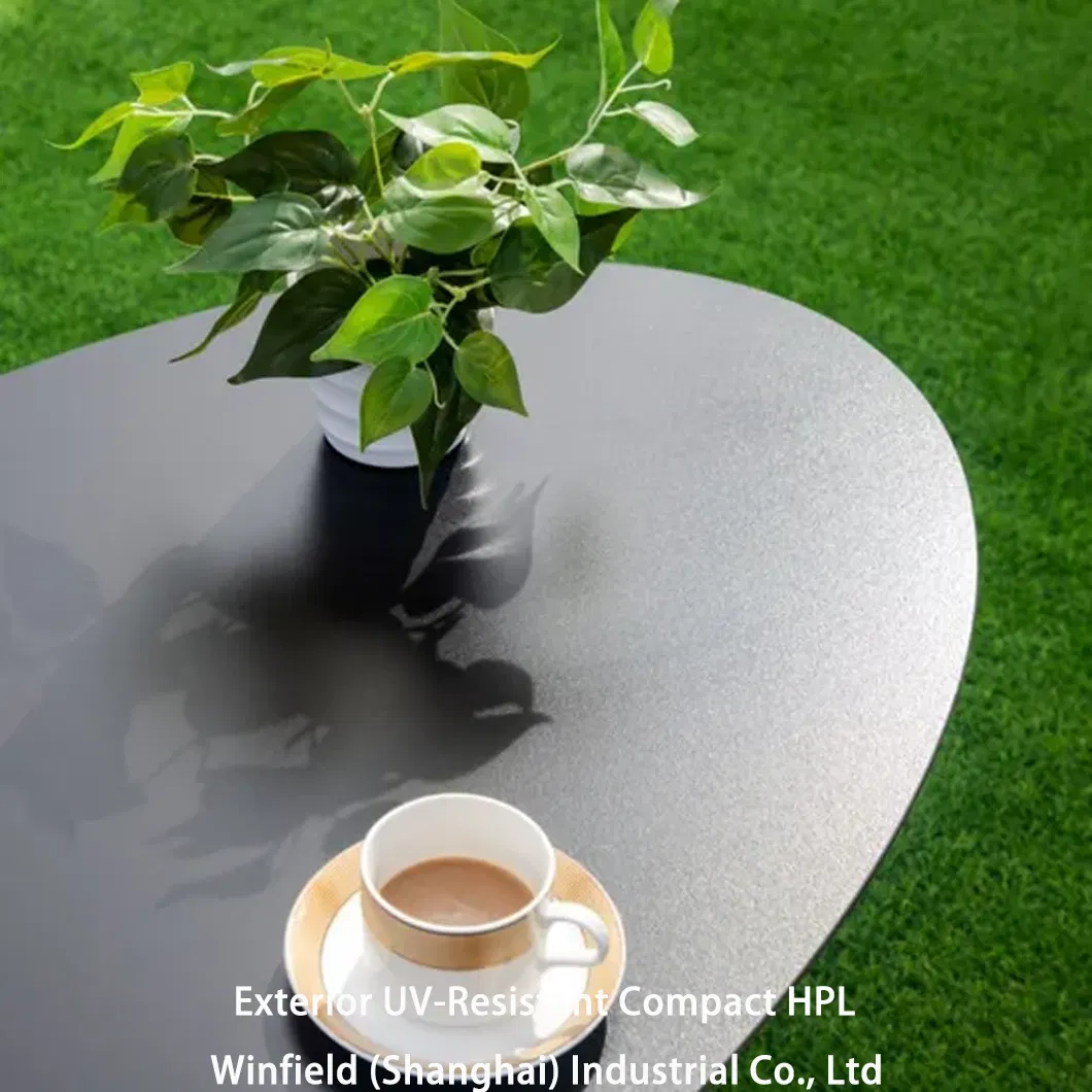Versatile Exterior UV-Resistant Compact HPL Table Top, Wear Resistant Finish