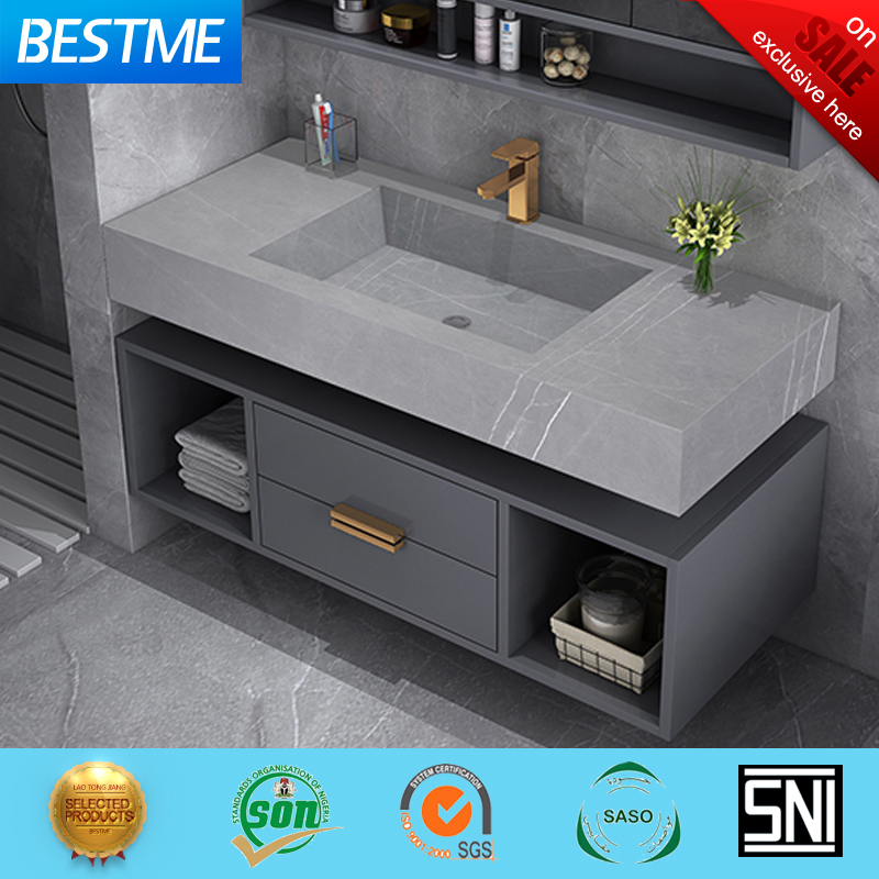 Guangdong Fatctoy ODM LED Smart Mirror Customized Size Sinterstone Basin Bathroom Vanity Cabinet (BY-X8005)