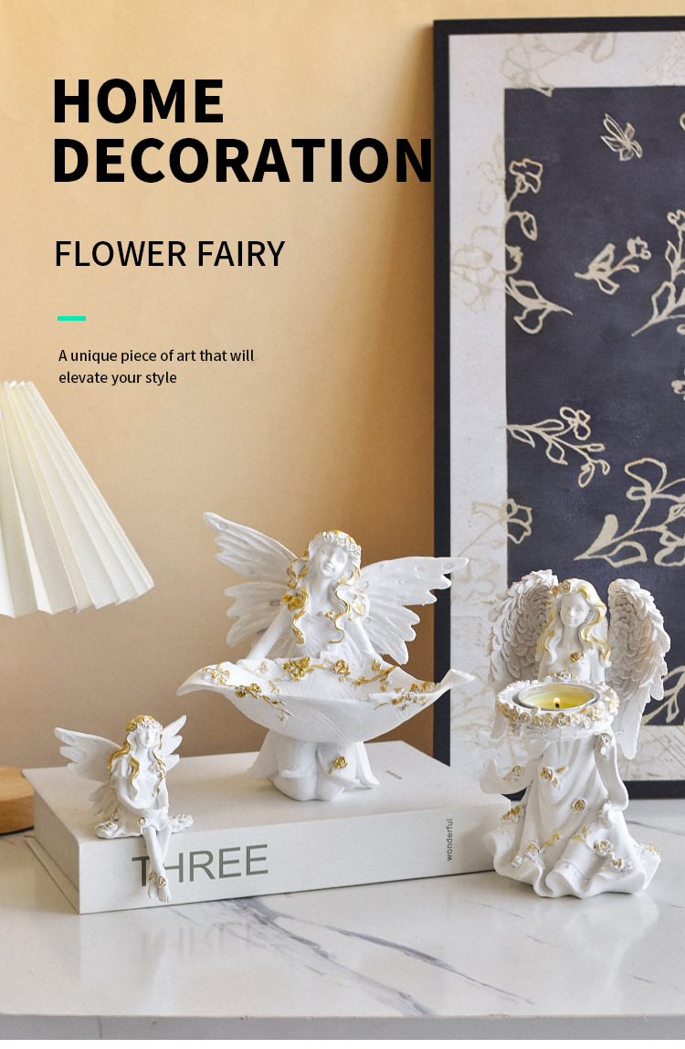 Resin Craft Angel Storage Box Home Decoration Accessories Key Clutter Organizer Decorative Items