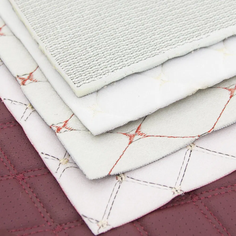 Quilting Automotive Cuero PVC Rexine Synthetic Faux Leather Faux Car Upholstery Material Leather Fabric for Car Seats