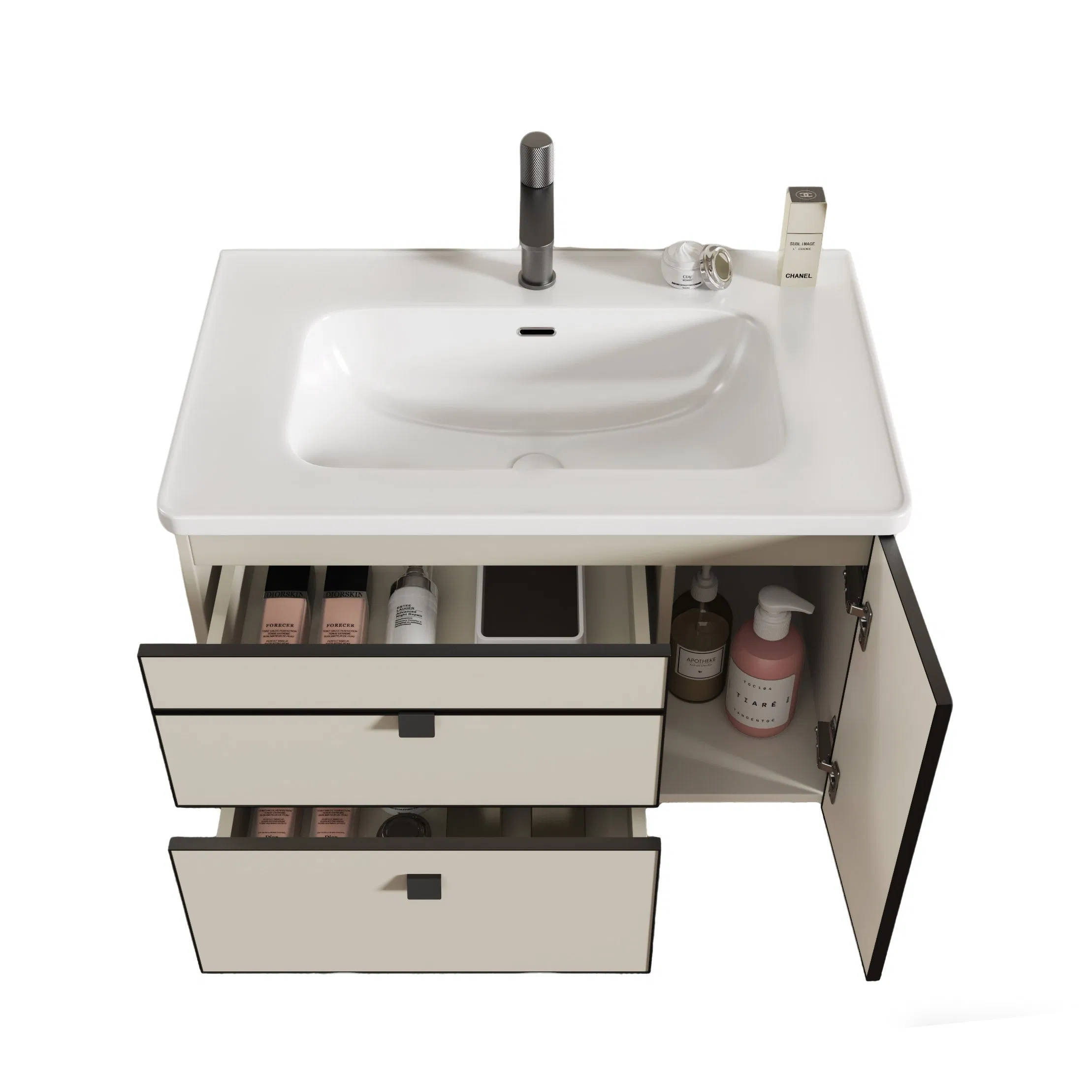 Factory Price with Good Quality Modern Bathroom Vanity with Sink Mirror Cabinet