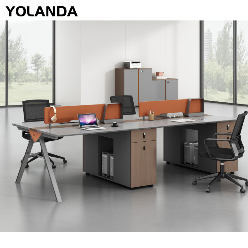 Yolanda Modern Office Furniture Partition Workstation Office Table Cubicle Office Table Desk De Bureau for 4 People