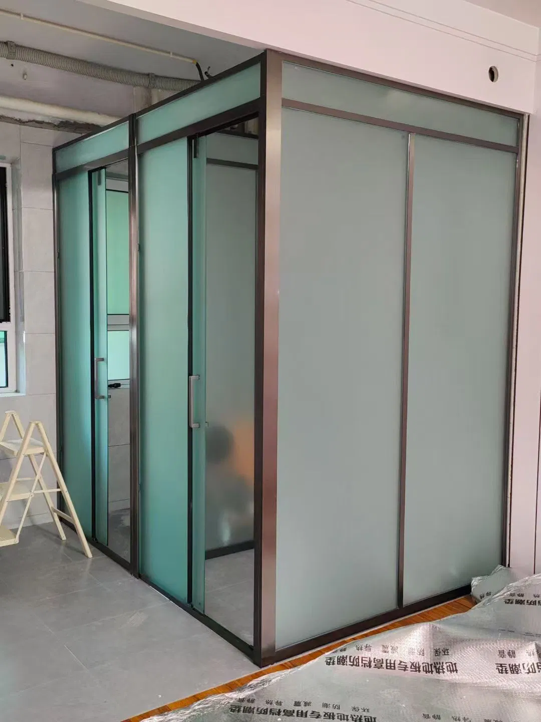 Modern Double Sliding Glass Bathroom Enclosure Shower Door Solution