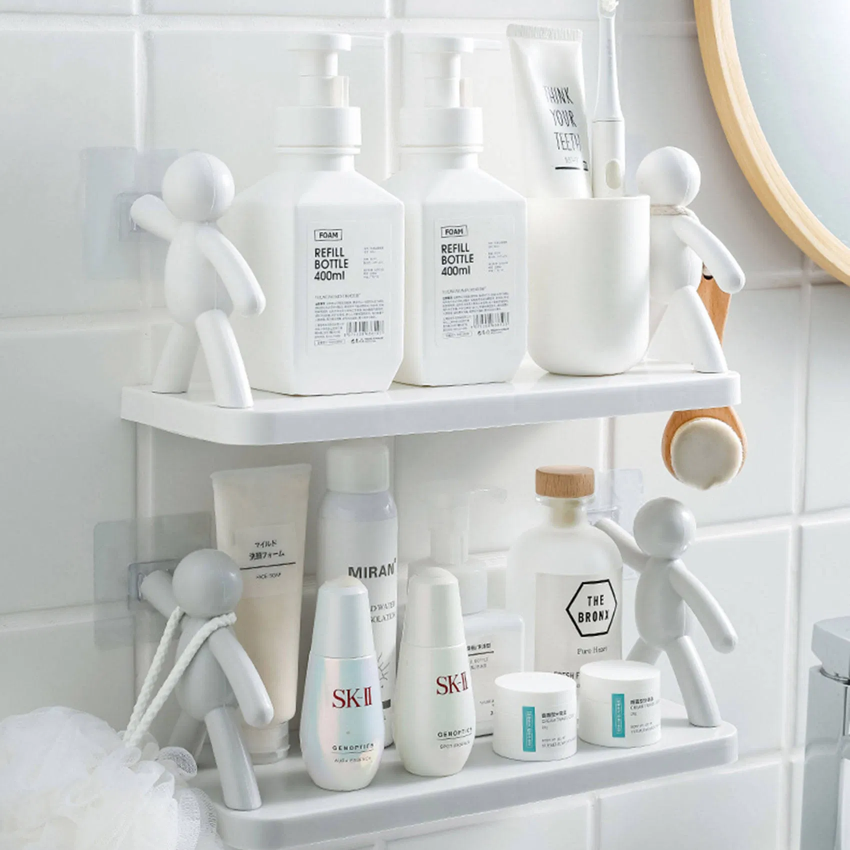 Storage Shelf Shampoo Holder Bathroom Organizer Wall Mounted Storage Rack