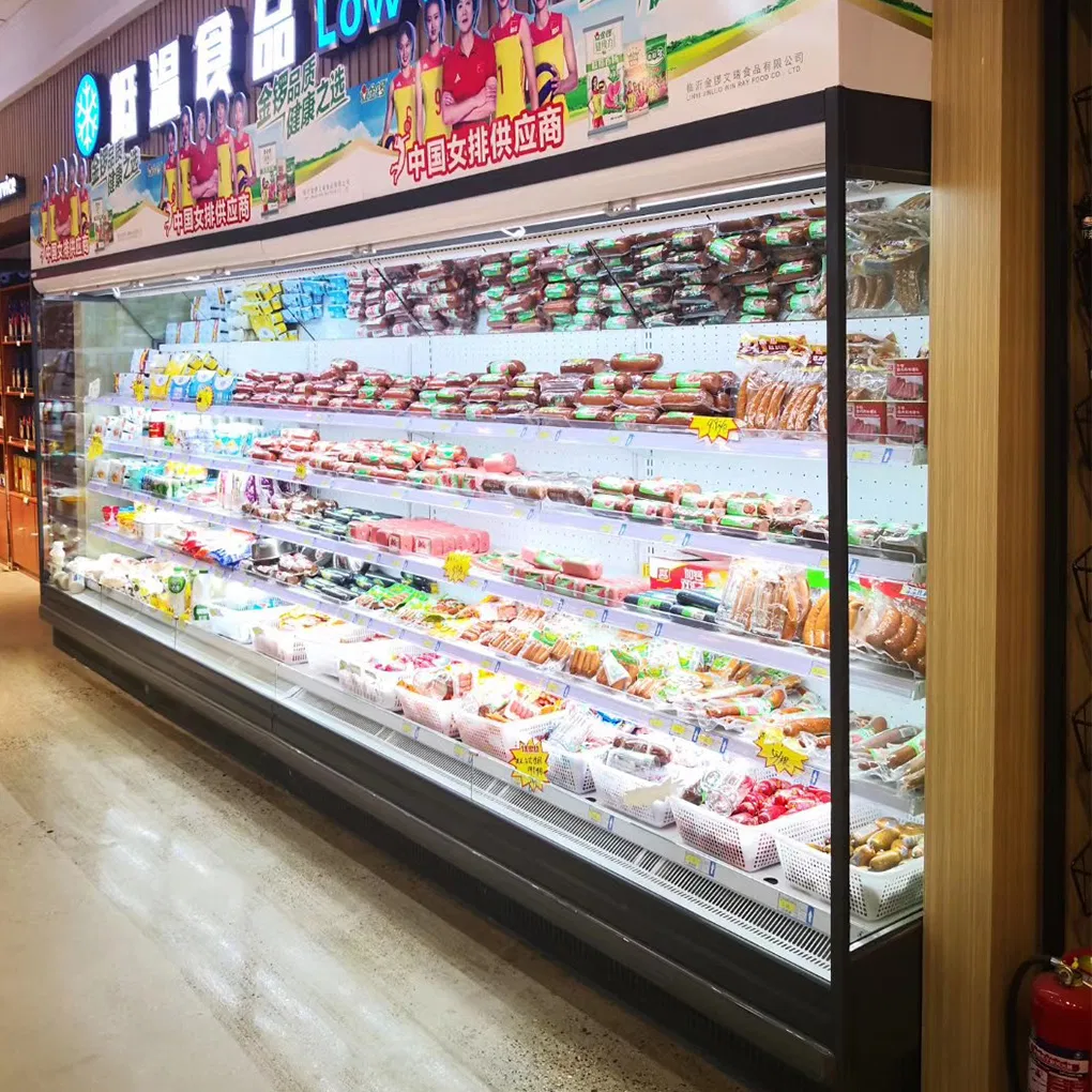 Efficient Adjustable Temperature Range 2~10º C Air Cooling Meat Refrigerator Showcase Display Unit