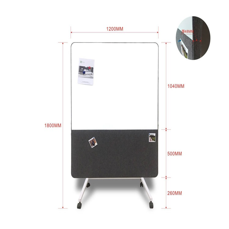 Acoustic Divider Office Acoustic Solution Magnetic Writing Stand Movable Acoustic Whiteboard