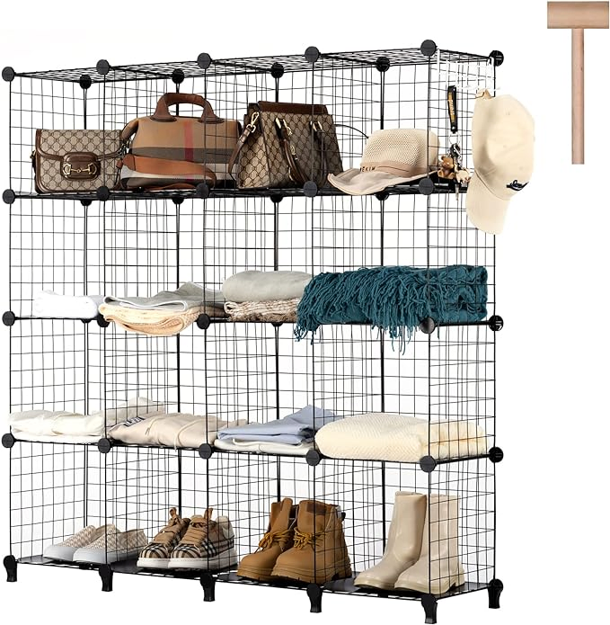 Modular Small Wire Shelving Display Rack Wire Mesh Grid Storage Cages Cubes