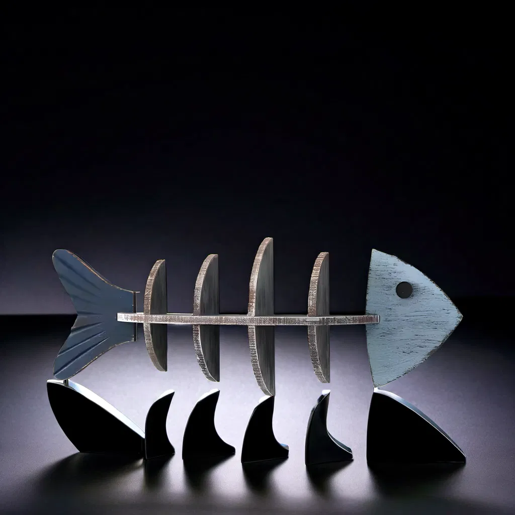 Creative Fish Bone Inspired Decorative Wall Mounted Storage Wall Shelf