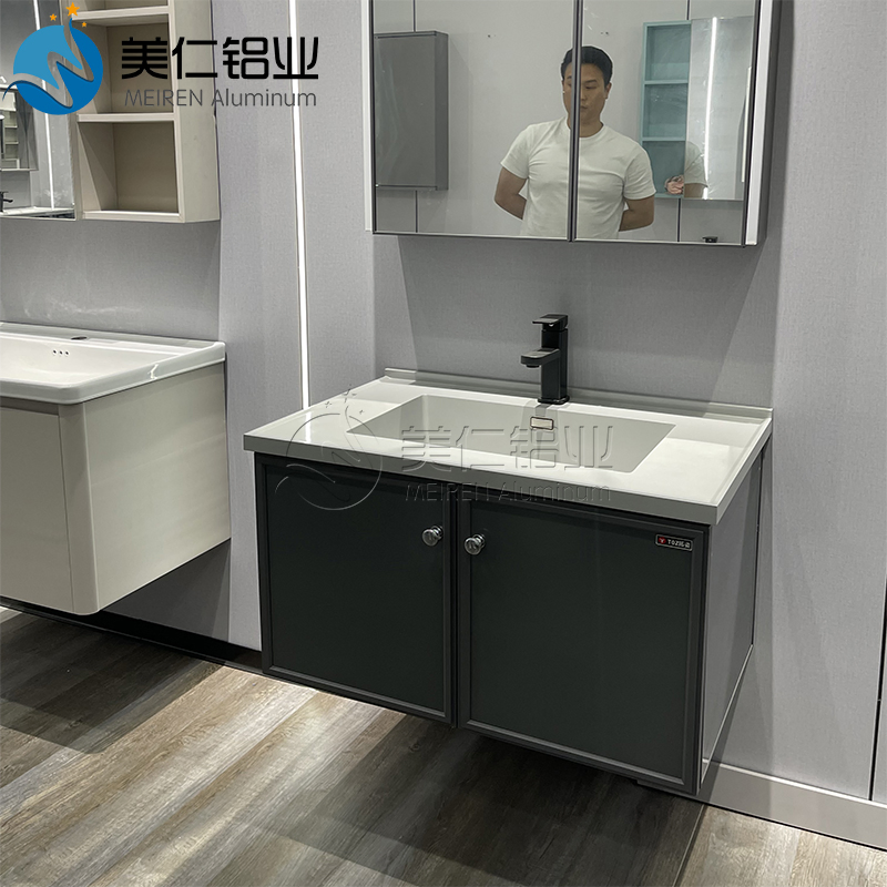 Custom Bathroom Vanity Cabinet with Drawers and Ceramic Basin Wall Mounted