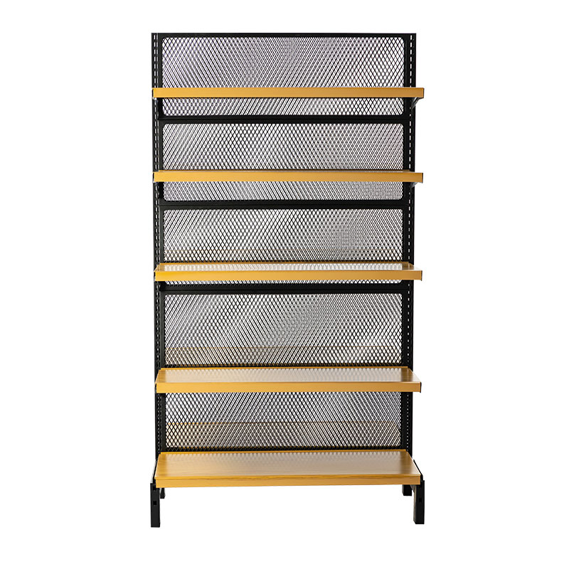 Diamond Mesh Back Panel Display Unit for High-Traffic Supermarkets with Mobile Casters (LYL-S38)