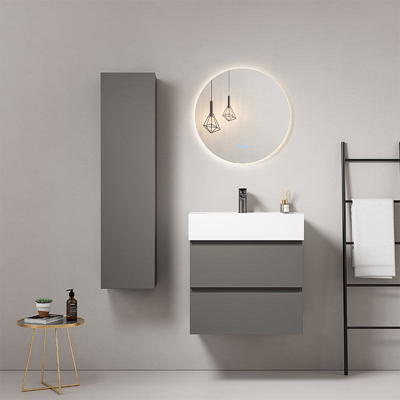 Modern MDF Melamine Bathroom Cabinet with 2-Drawer Vanity with LED Mirror