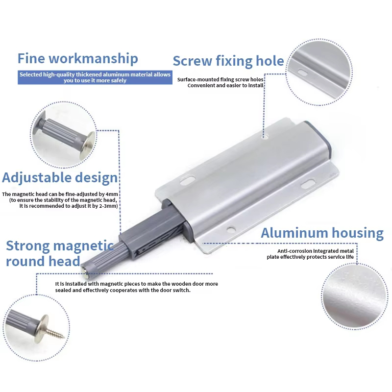 Kitchen Cabinet Hidden Rebound Device Furniture Hardware Push to Open Door System