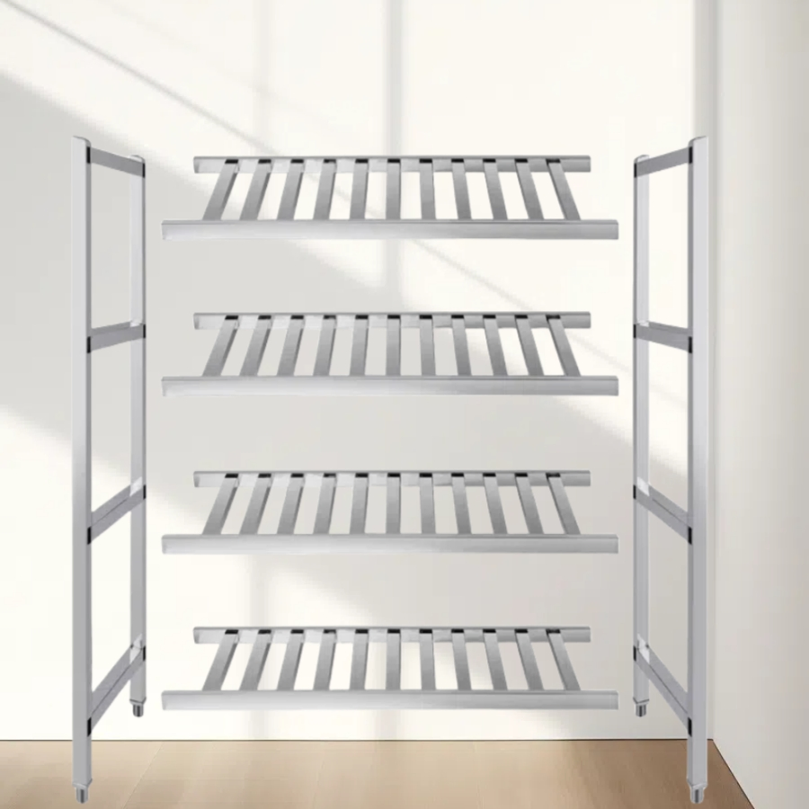 Modular Stainless Steel Storage Rack Customizes Commercial Shelf Configurations