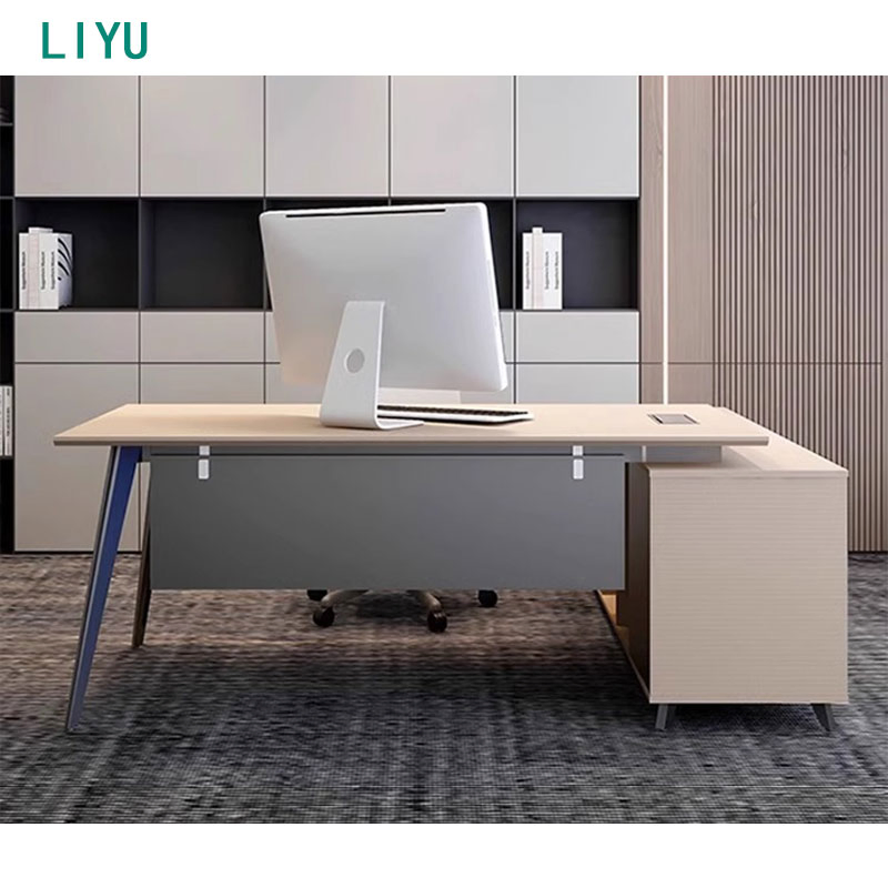 Liyu Hot Sale Modern Executive Desk Latest Commercial Furniture Design Table for Home Office Workstations Study Panel Wood Style
