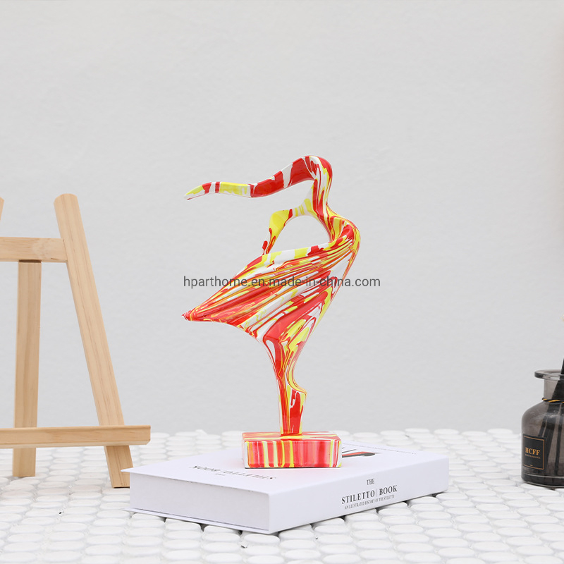 Abstract Figure Home Decorative Hand Splash Painting Resin Ornaments Accessories
