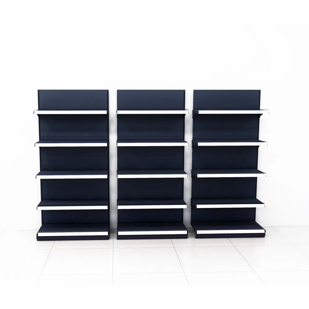 Gondola Store Display Unit with Customizable Metal Shelving Options