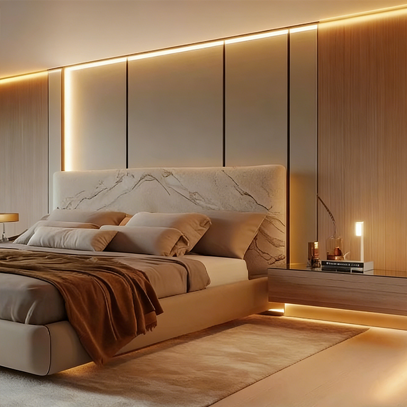 Elegant WPC Board Featuring Chic White Marble and Glossy UV Finish