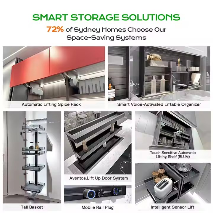 Custom Luxury Veneer Home Furniture Cabinet Kitchen Storage Pantry Cupboard Cabinet Kitchen