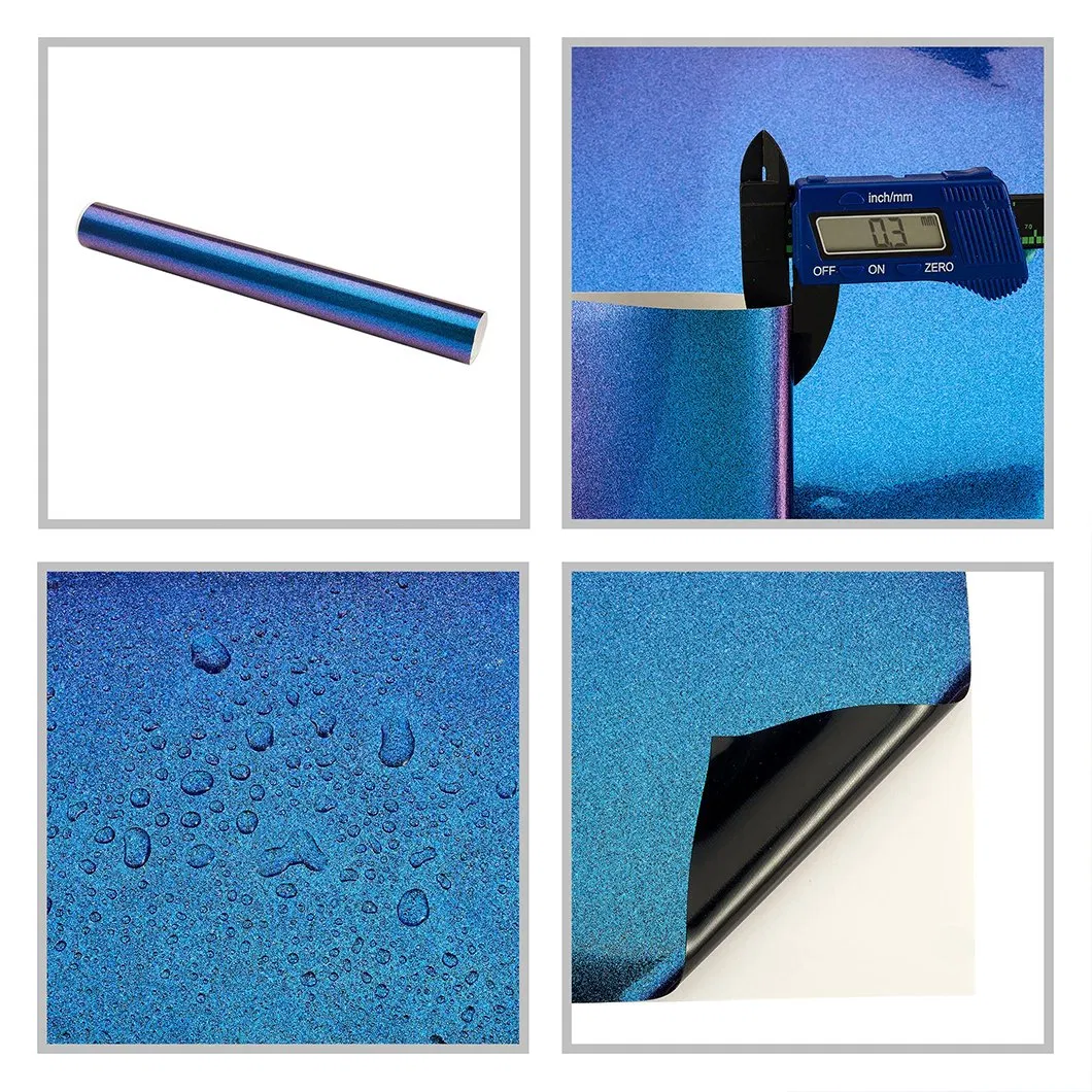 Purple to Lake Blue Glossy Metallic Chameleon Car Wrap Styling Body Electro Coating Change Color Film