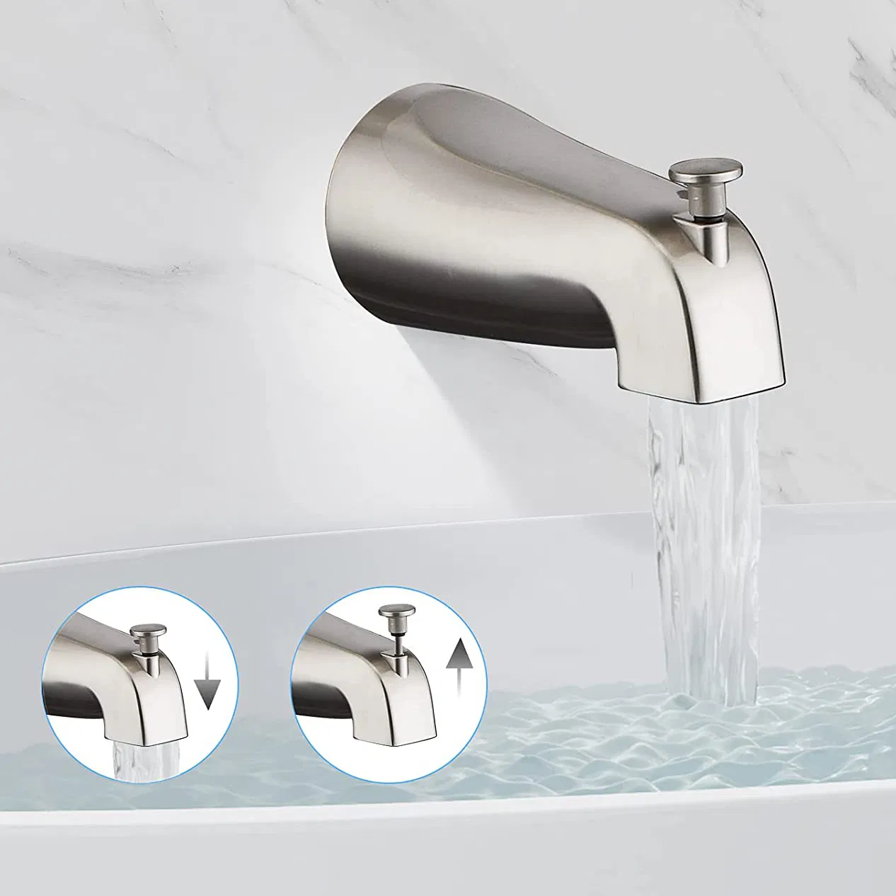 Aquacubic 8 Inch Wall Mount Rainfall Pressure-Balanced Tub and Shower System with Rough-in Valve