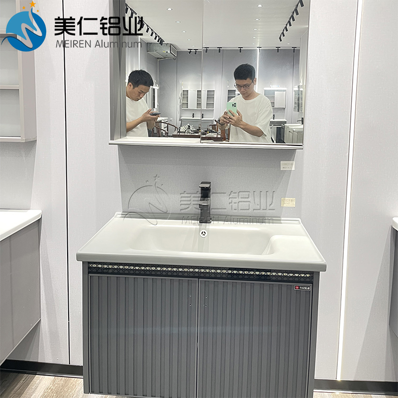 Luxury Hotel Bathroom Vanity Cabinet with LED Mirror and Double Sink