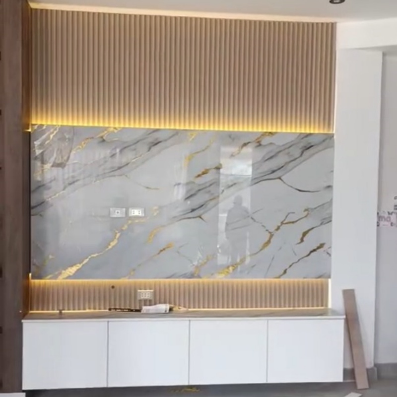 Customizable UV Marble Sheet, Durable PVC Film Coated Finish