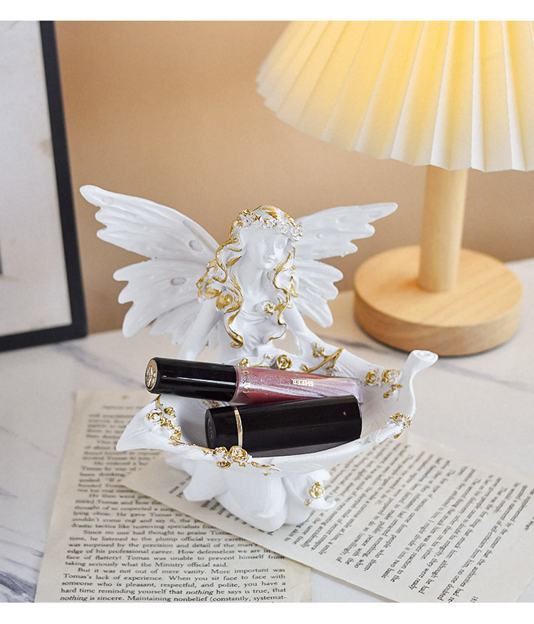 Resin Craft Angel Storage Box Home Decoration Accessories Key Clutter Organizer Decorative Items