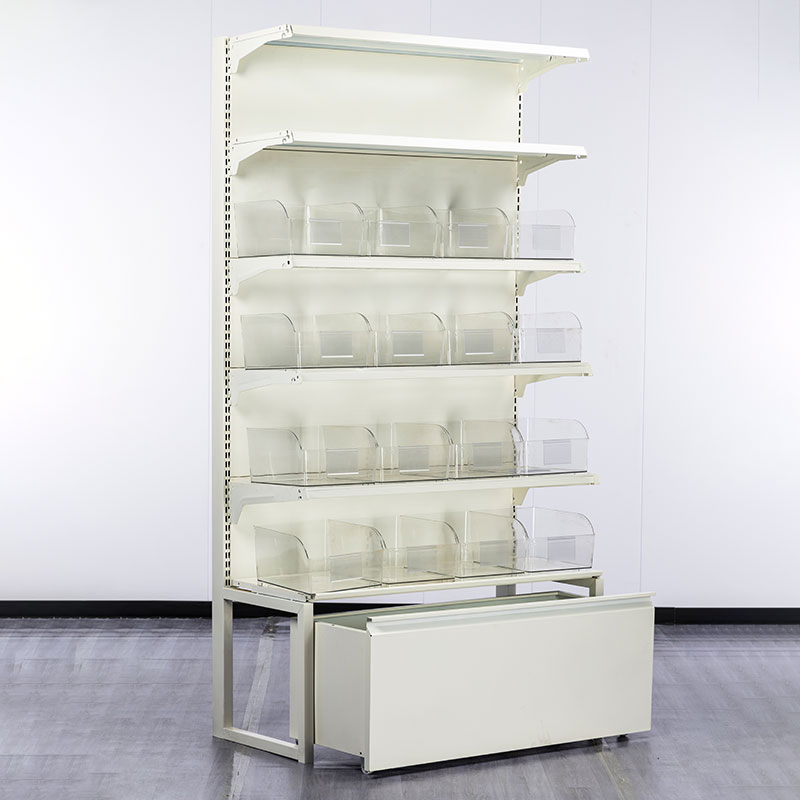 Modular Wall-Mounted Display System for Pharmacies with Adjustable Shelves &amp; Anti-Rust Coating (LS-S48#)