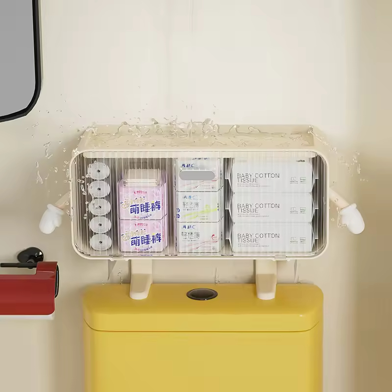 Plastic Wall Mounted Storage Rack Bathroom Storage Shelf Drawer Storage Rack