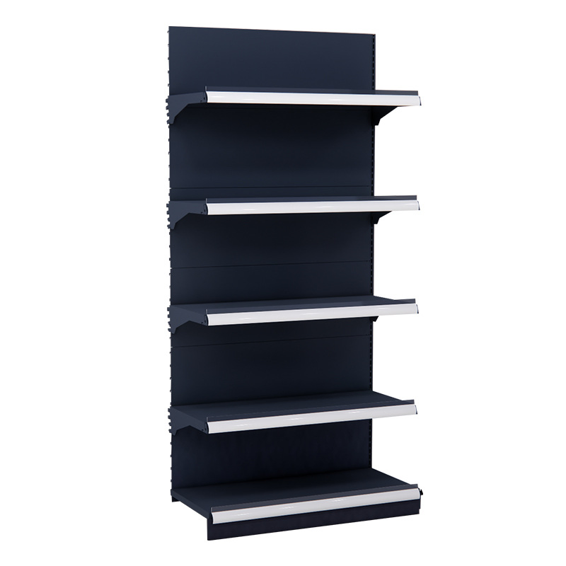 Gondola Store Display Unit with Customizable Metal Shelving Options