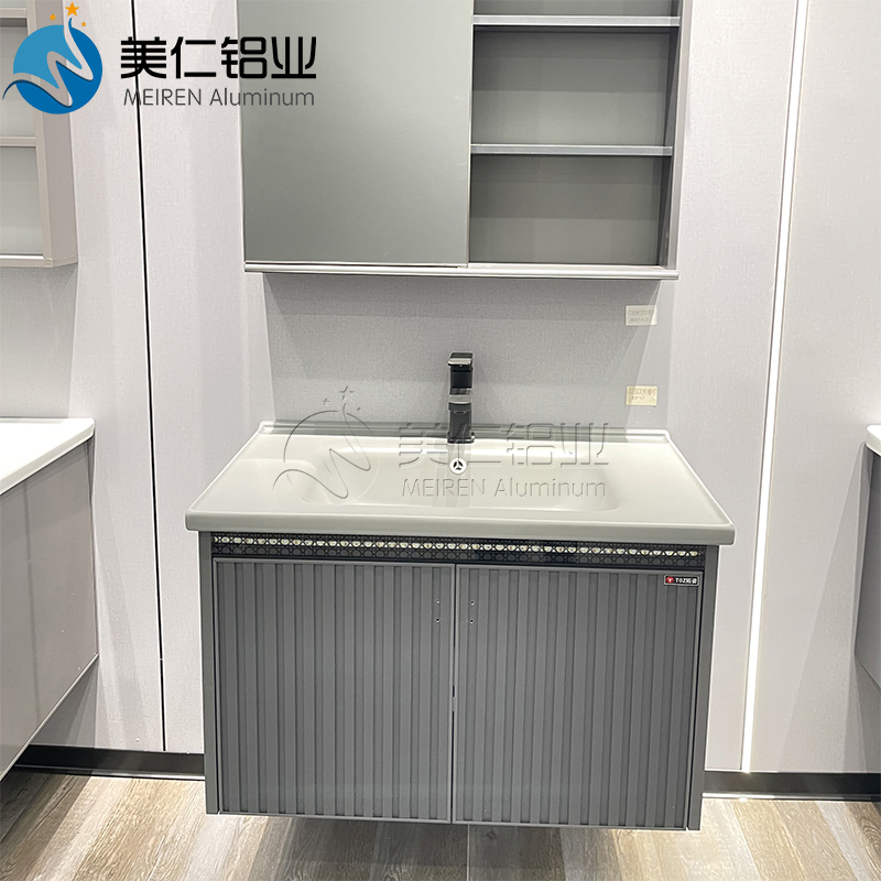 Luxury Hotel Bathroom Vanity Cabinet with LED Mirror and Double Sink