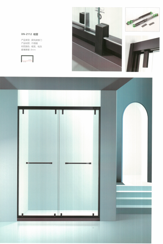 User-Friendly Hotel Bathroom Sliding Glass Shower Door Solution