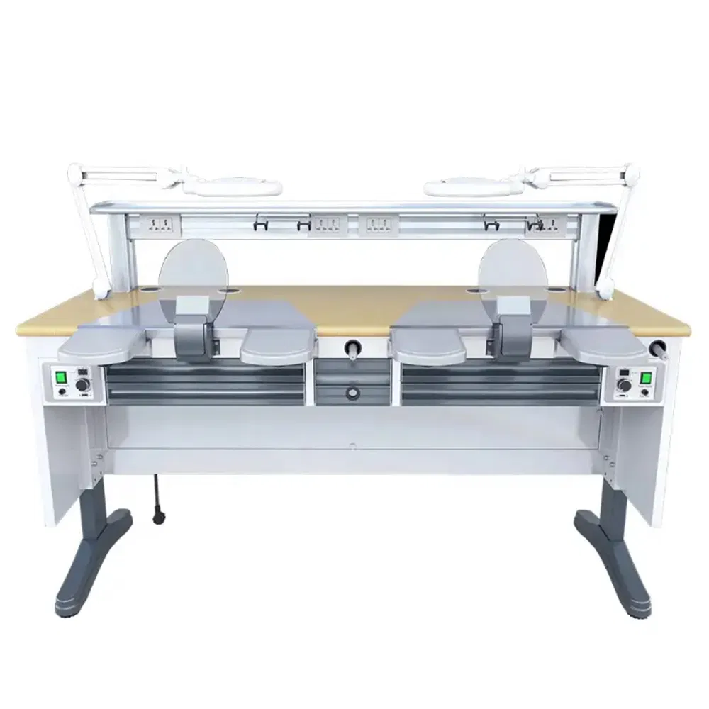 Dental Laboratory Equipment Double Technicians Work Station Integrated Table Workbench