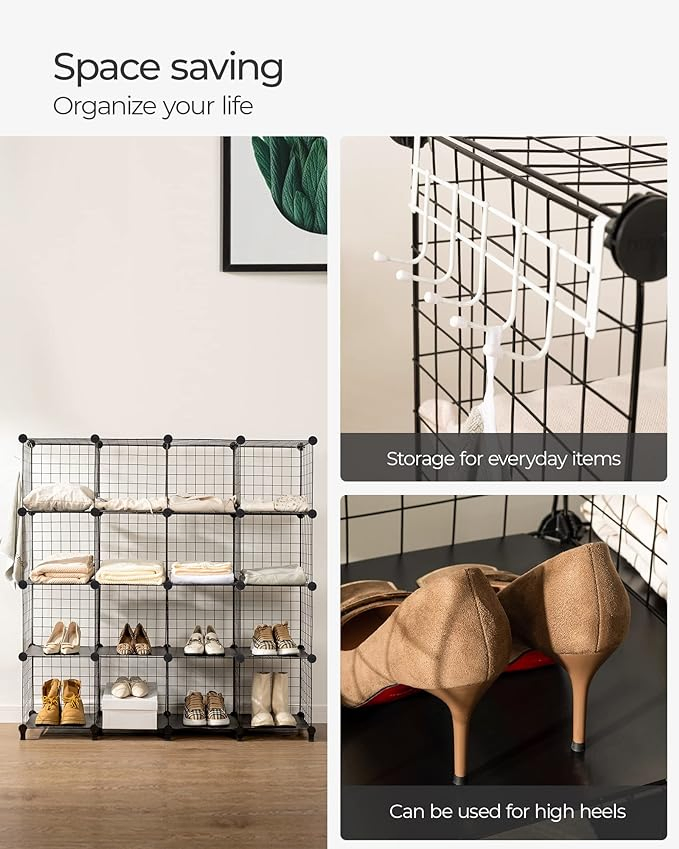 Modular Small Wire Shelving Display Rack Wire Mesh Grid Storage Cages Cubes