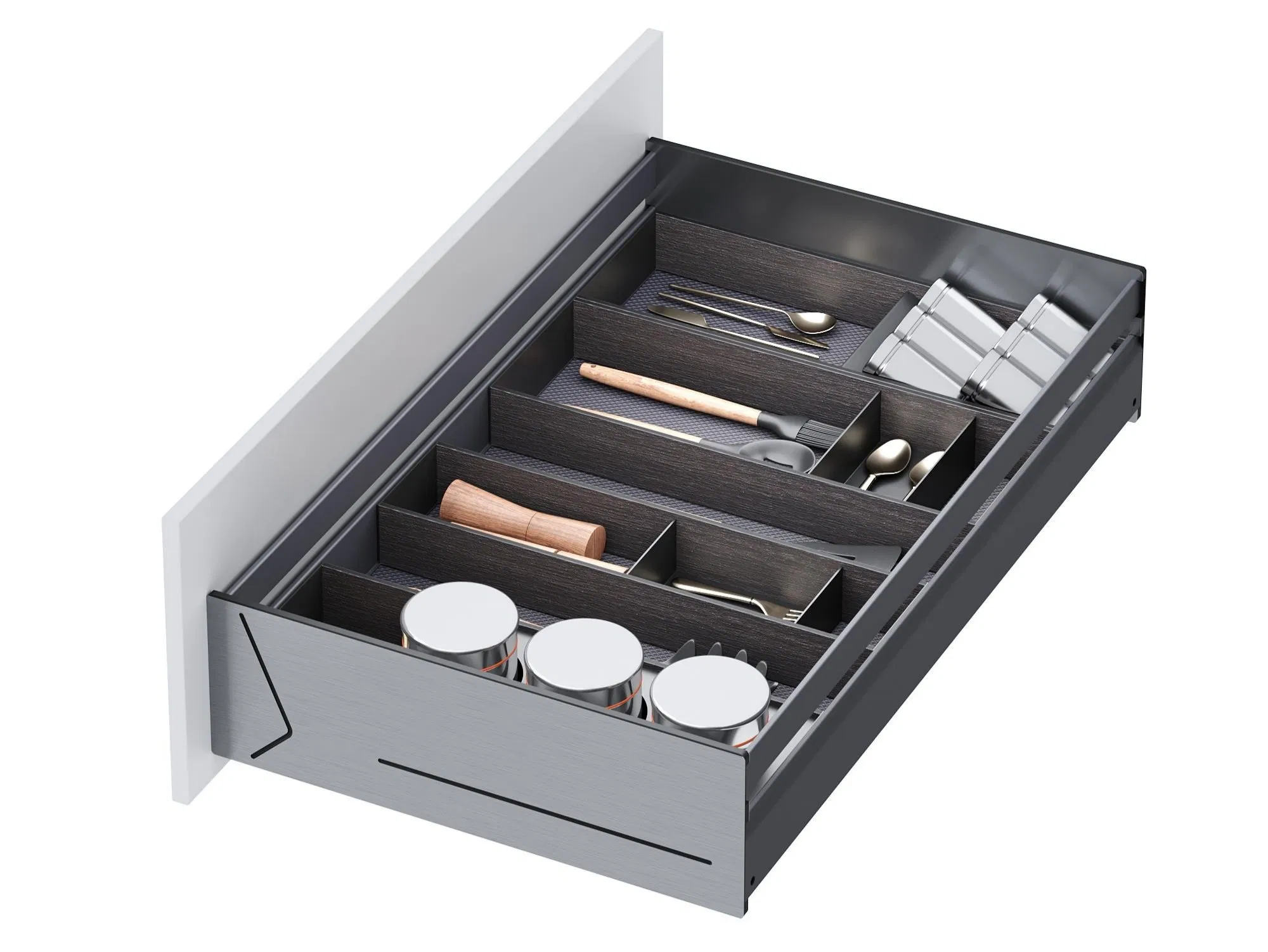 Medium-Capacity Retractable Drawer System for Modular Kitchen Cabinets