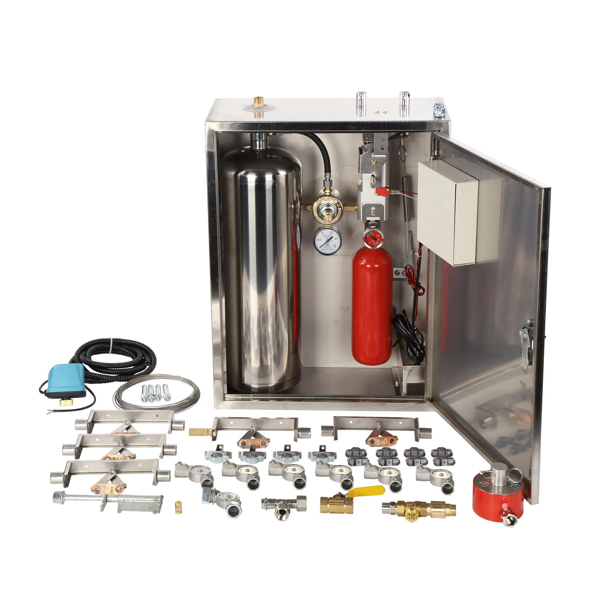 Stainless Steel Cabinet 1X10L American Type Model Firefighting System for Gastronomic Kitchen