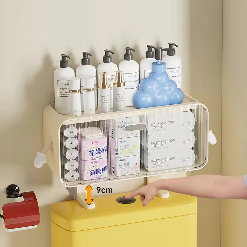 Plastic Wall Mounted Storage Rack Bathroom Storage Shelf Drawer Storage Rack