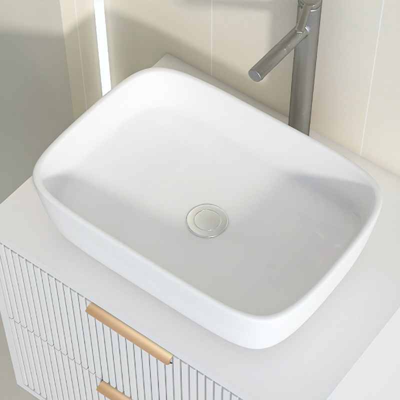 600mm Small Size Bathroom Vanity Cabinet with Side Cabinet and Light Mirror 2828-60