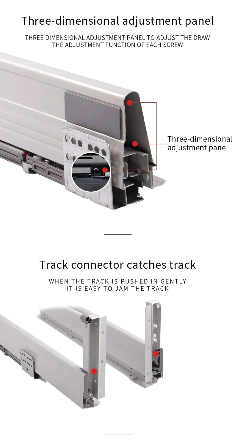 182mm Soft Close Undermount Metal Concealed 4runner Kitchen Cabinet Soft Close Drawer System