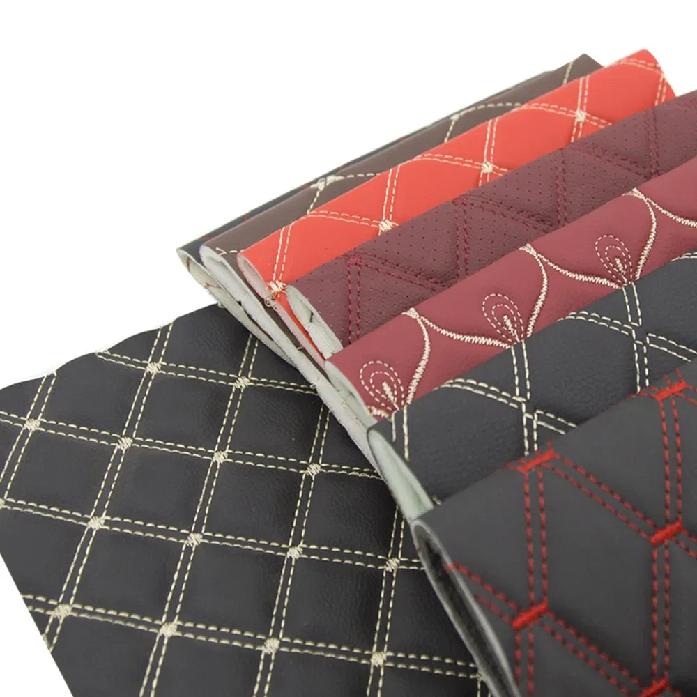 Quilting Automotive Cuero PVC Rexine Synthetic Faux Leather Faux Car Upholstery Material Leather Fabric for Car Seats