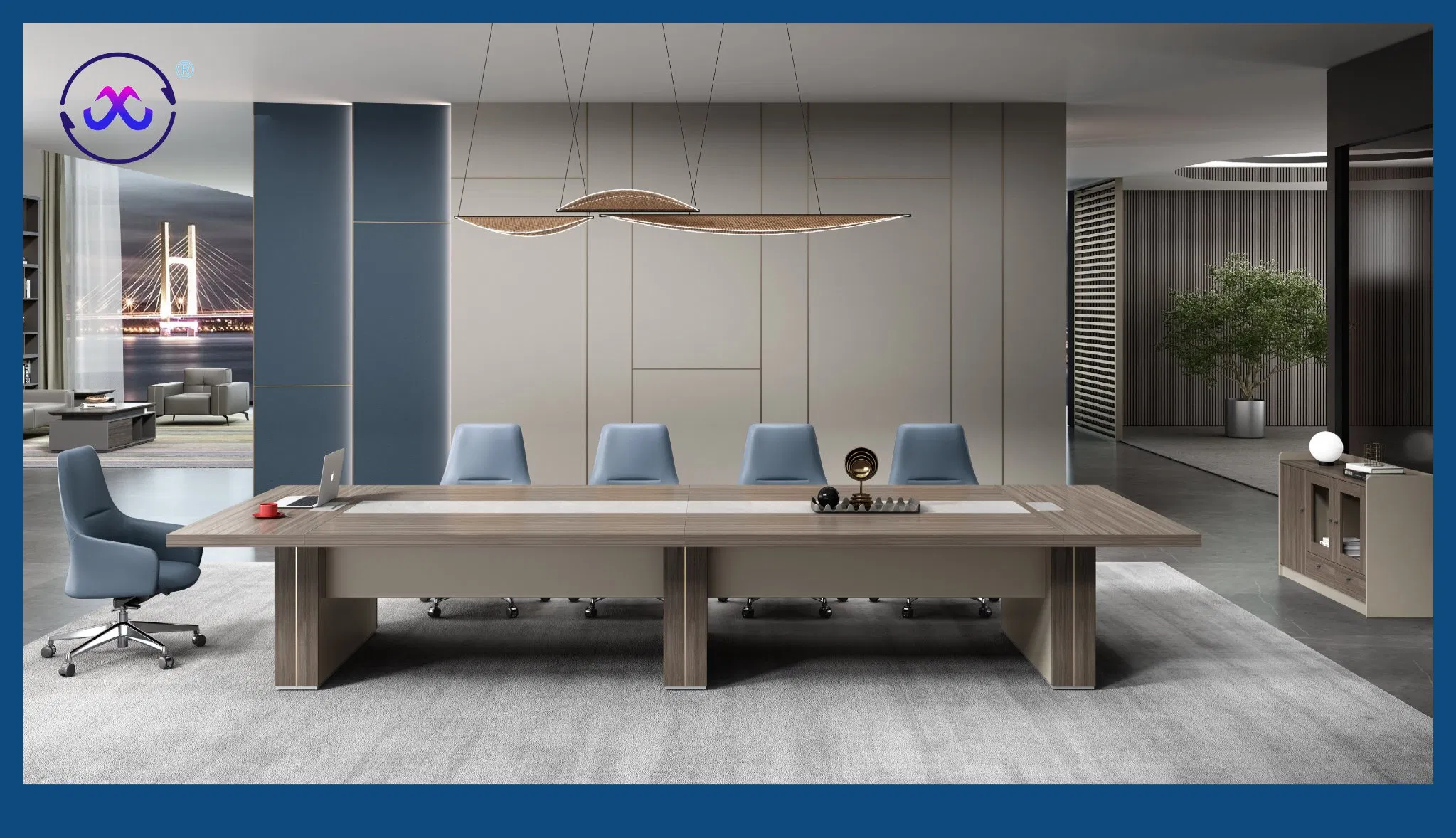 Customized Modern Luxury Wooden Office Furniture Tables Workstation Table Chairman CEO Boss Table Top Suppliers with Preferred Price