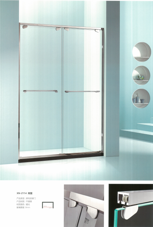 User-Friendly Hotel Bathroom Sliding Glass Shower Door Solution