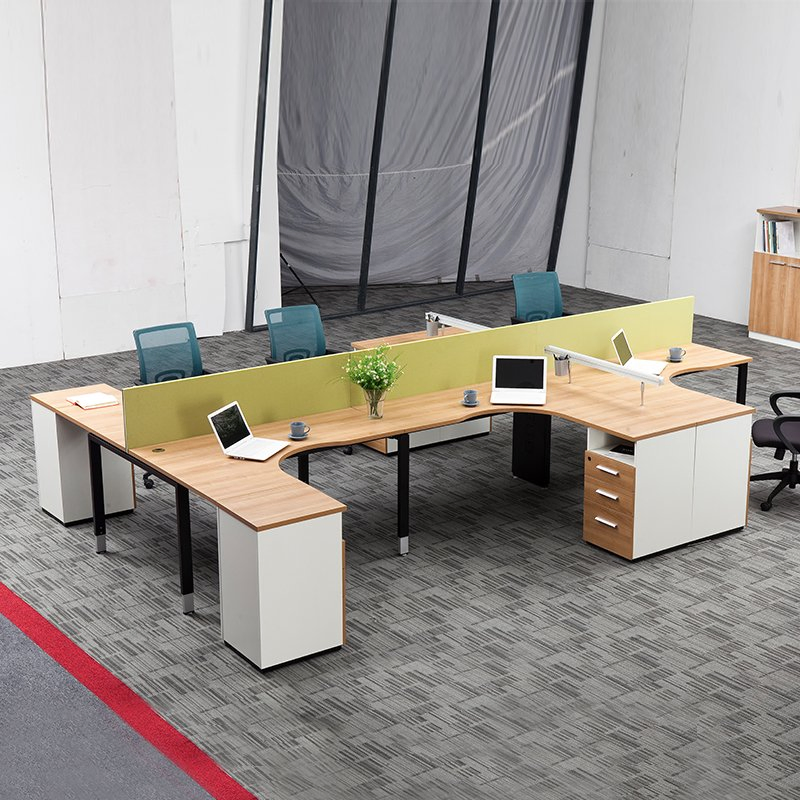 Ergonomic Office Furniture Workstation Office Work Desk Table for Cubicle 4 Person