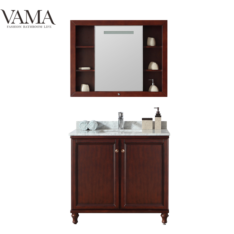 Vama 36 Inch American Style Solid Wood Bathroom Cabinet Bathroom Vanity Set 725036